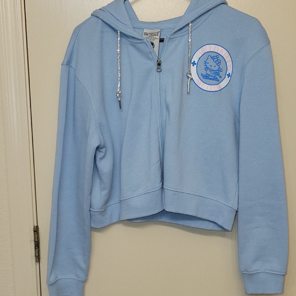 Hello Kitty Sanrio Light Blue Hoodie with Hello Kitty Patch